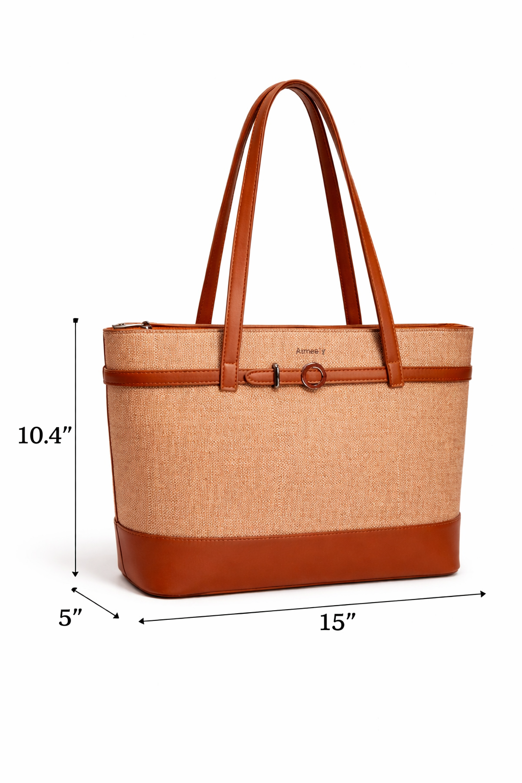 Mirae Beige & Cognac Tote Bag