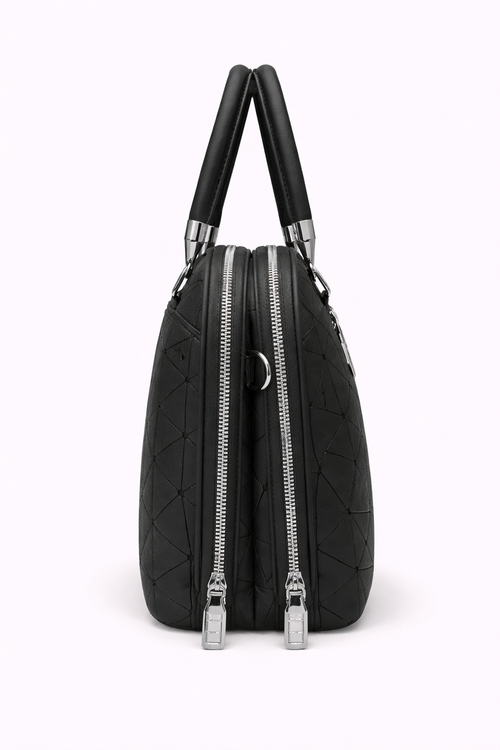 Mirae Black Geometric handbag