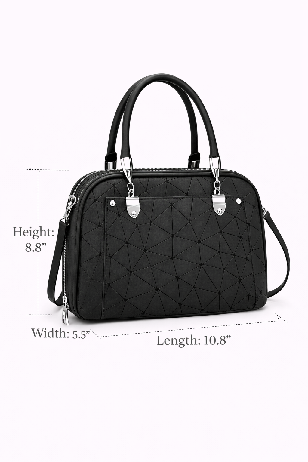 Mirae Black Geometric handbag