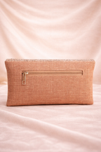 Mirae Rose Gold Clutch With Crystals