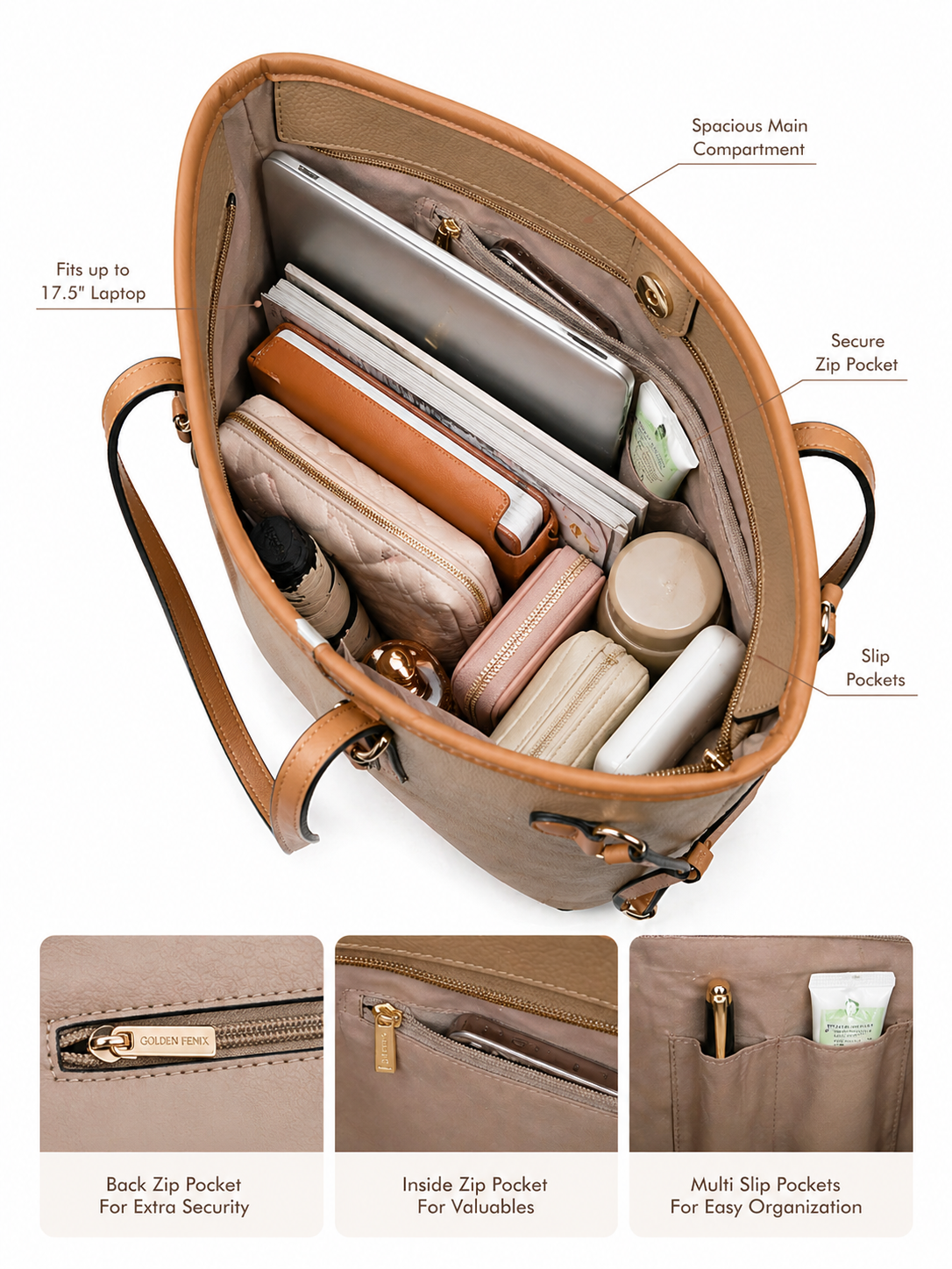 Mirae Soft Beige Carry Tote Bag