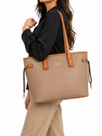 Mirae Soft Beige Carry Tote Bag