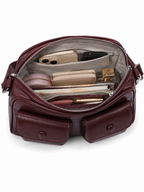 Mirae Glossy Burgundy Handbag