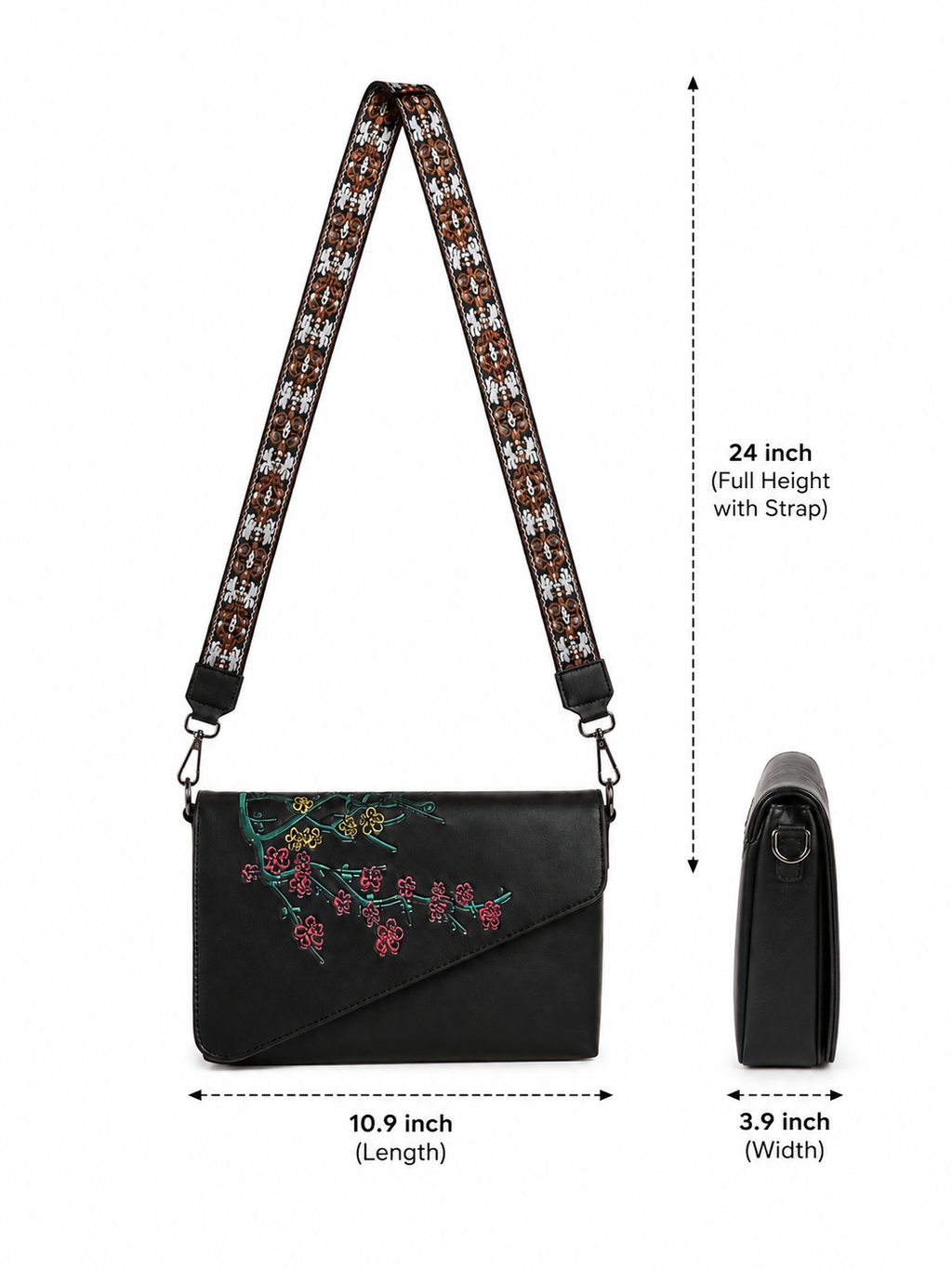 Mirae Ornate Floral Crossbody Purse