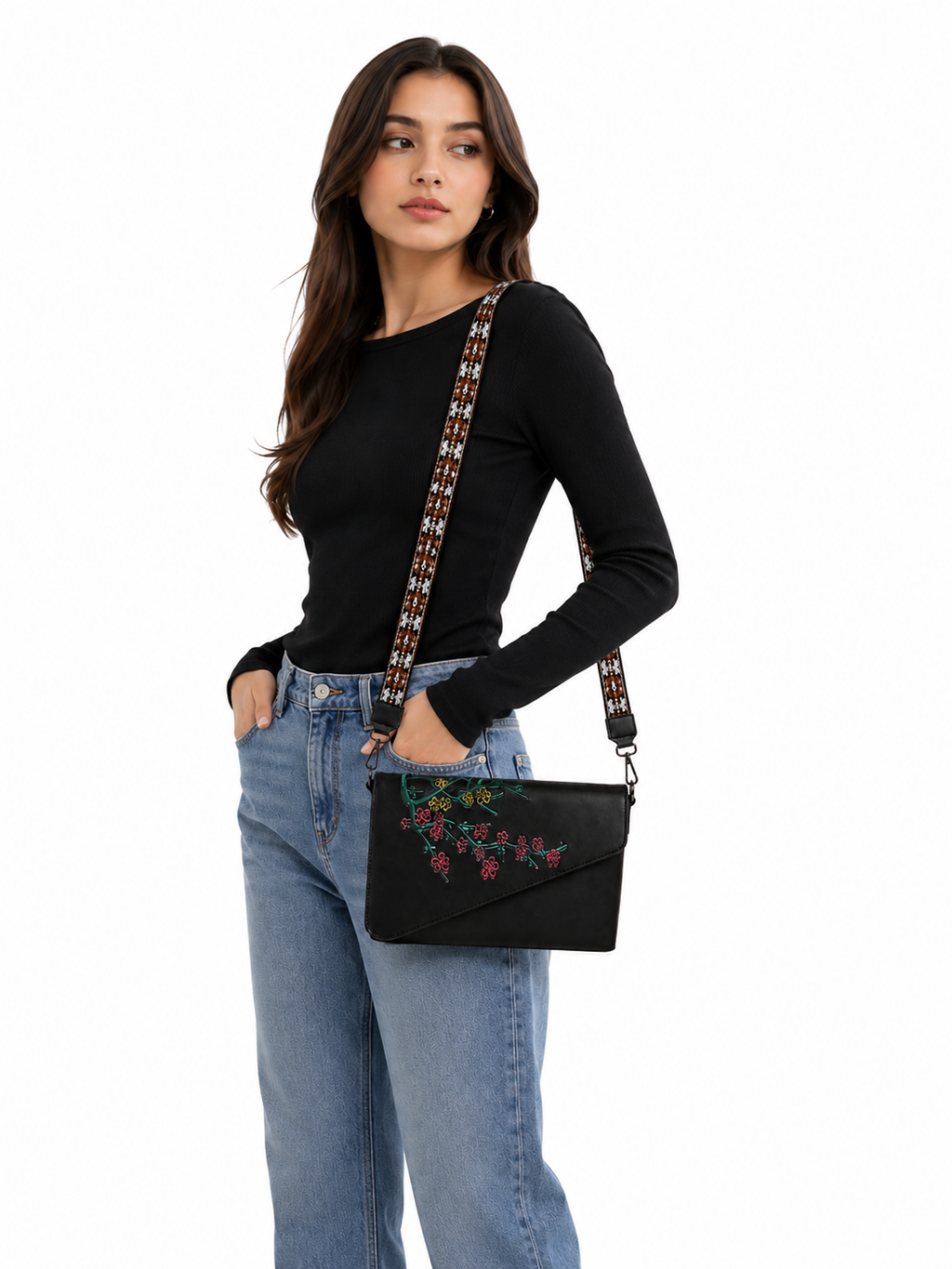 Mirae Ornate Floral Crossbody Purse