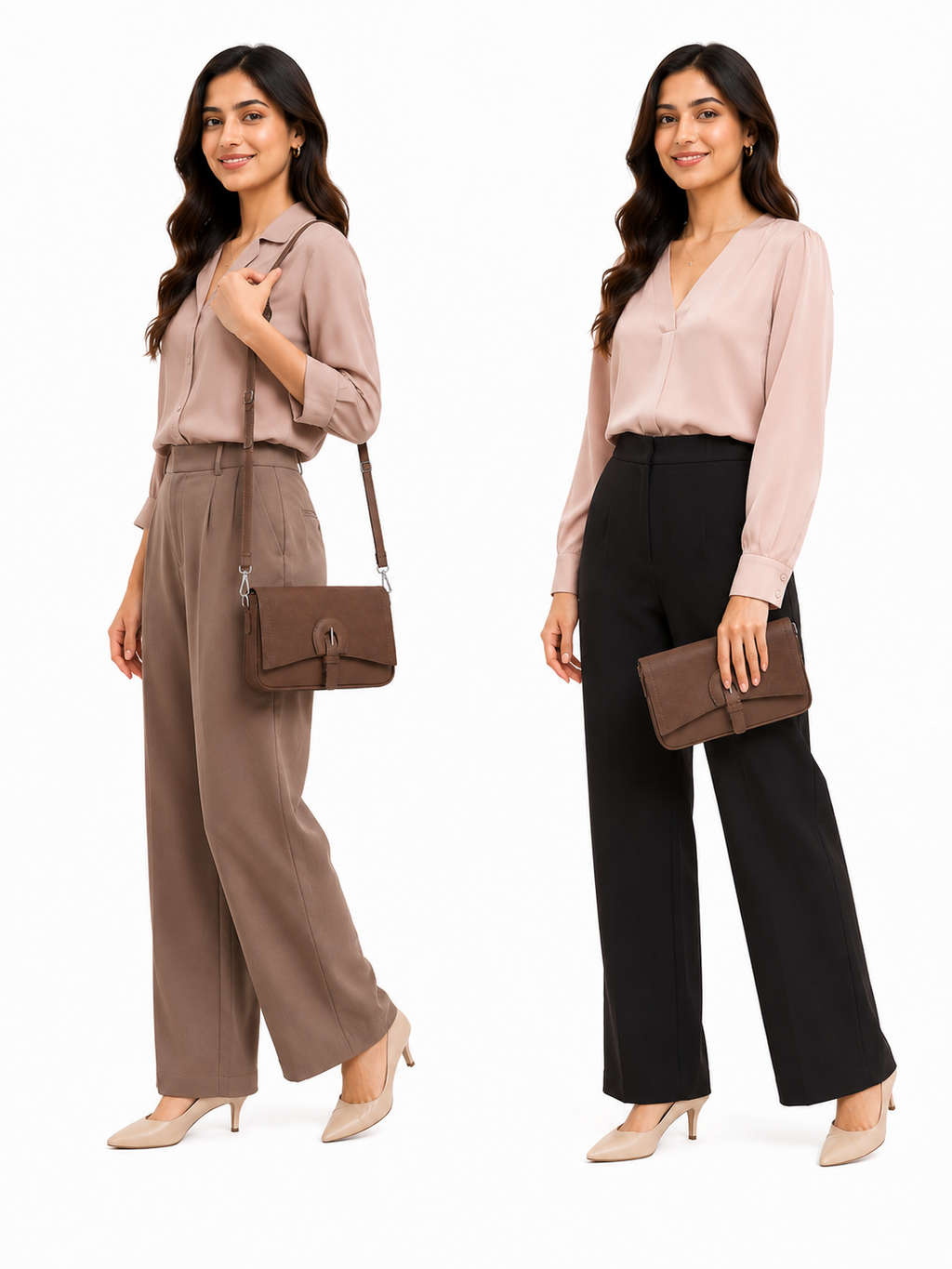 Mirae Brown Leather Crossbody Bag