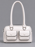 Mirae Glossy White Handbag