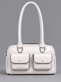 Mirae Glossy White Handbag