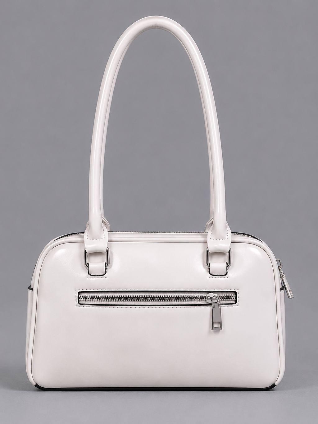 Mirae Glossy White Handbag