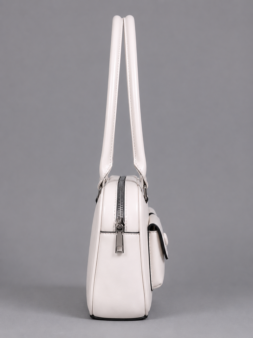 Mirae Glossy White Handbag