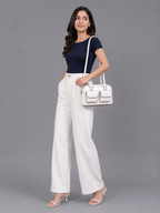 Mirae Glossy White Handbag
