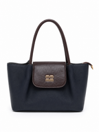 Mirae Black Leather Bag With Pom-Pom Charm