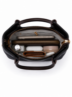 Mirae Black Leather Bag With Pom-Pom Charm