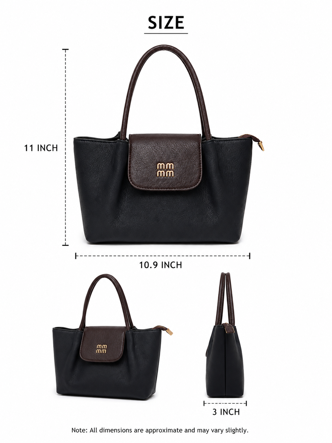 Mirae Black Leather Bag With Pom-Pom Charm