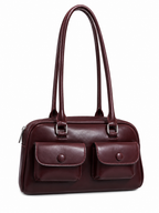 Mirae Glossy Burgundy Handbag