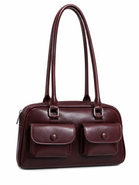 Mirae Glossy Burgundy Handbag