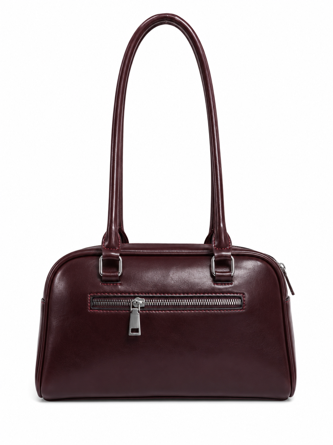 Mirae Glossy Burgundy Handbag