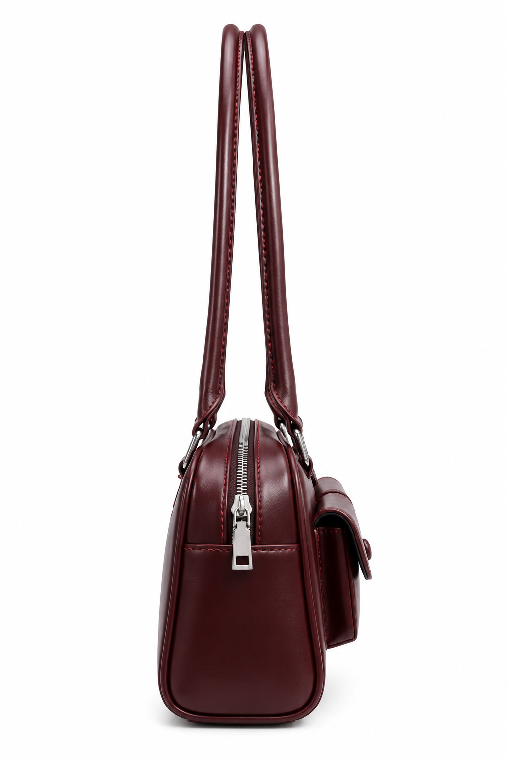 Mirae Glossy Burgundy Handbag