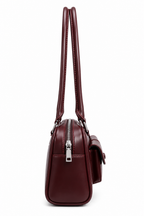 Mirae Glossy Burgundy Handbag