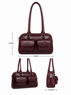 Mirae Glossy Burgundy Handbag