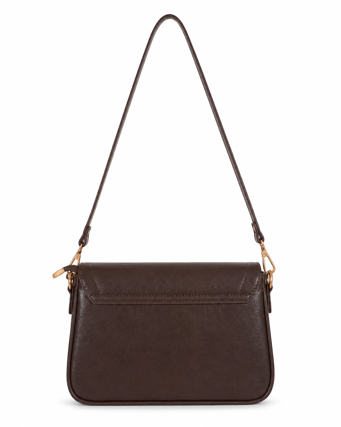 Mirae Brown Leather Bag With Gold Accents