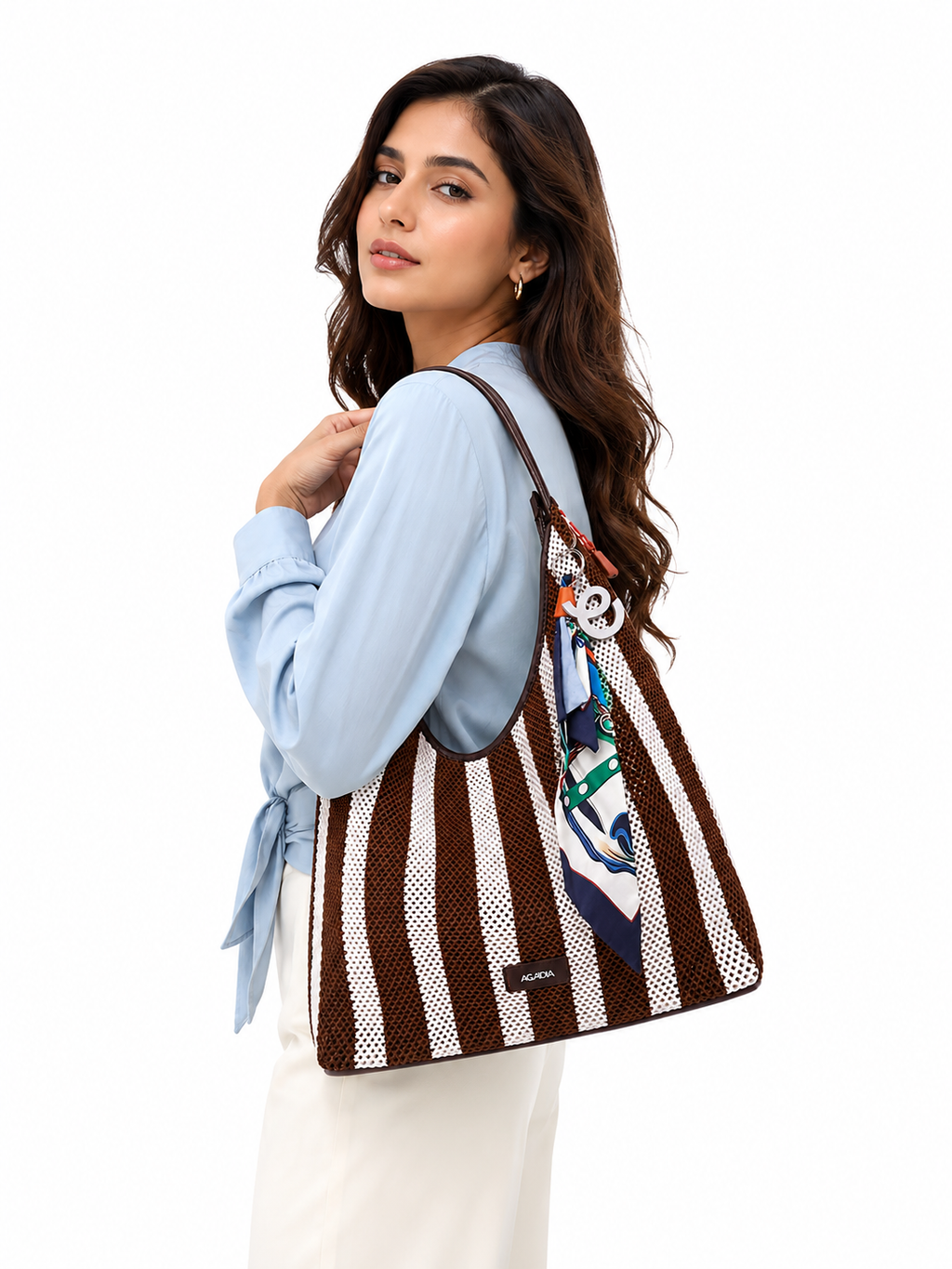 Mirae Crochet-knit Shoulder Bag