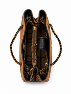 Mirae Two-tone Quilted Tan Handbag