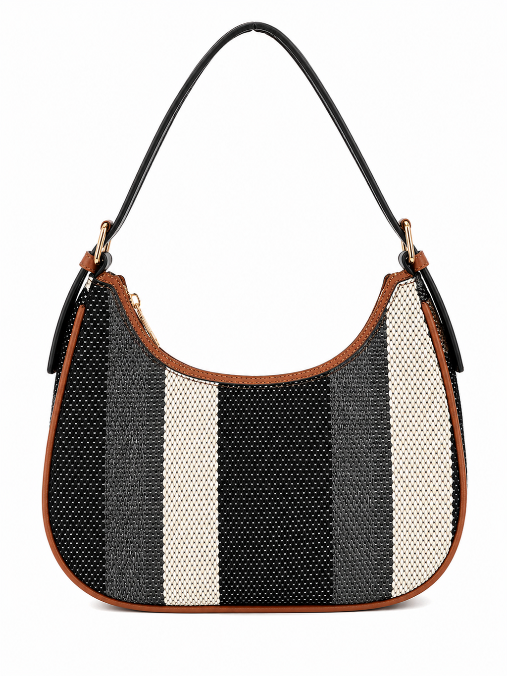 Mirae Woven Hobo Bag With Leather Trim