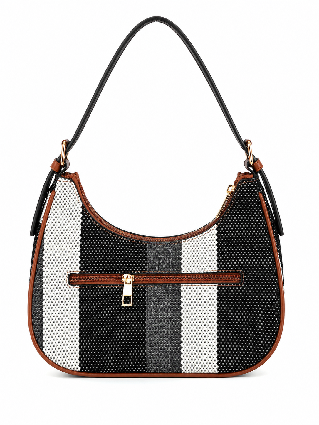 Mirae Woven Hobo Bag With Leather Trim