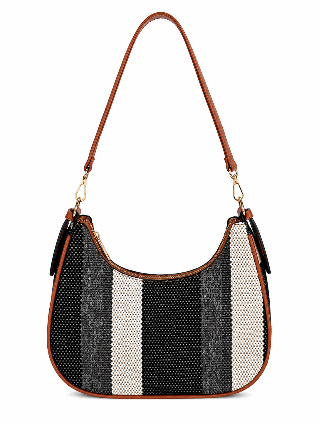 Mirae Woven Hobo Bag With Leather Trim