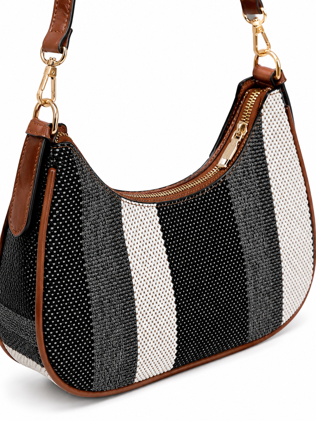 Mirae Woven Hobo Bag With Leather Trim