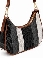 Mirae Woven Hobo Bag With Leather Trim