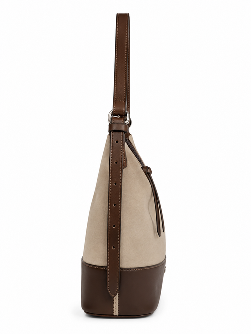Mirae Beige Suede Hobo Bag