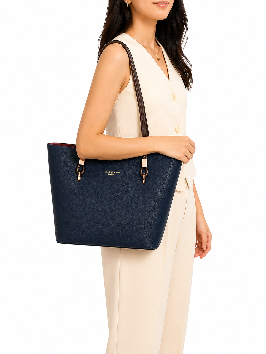 Mirae Icon Navy Tote Bag