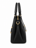 Mirae Textured Black Handbag