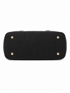 Mirae Textured Black Handbag