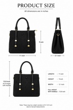Mirae Textured Black Handbag