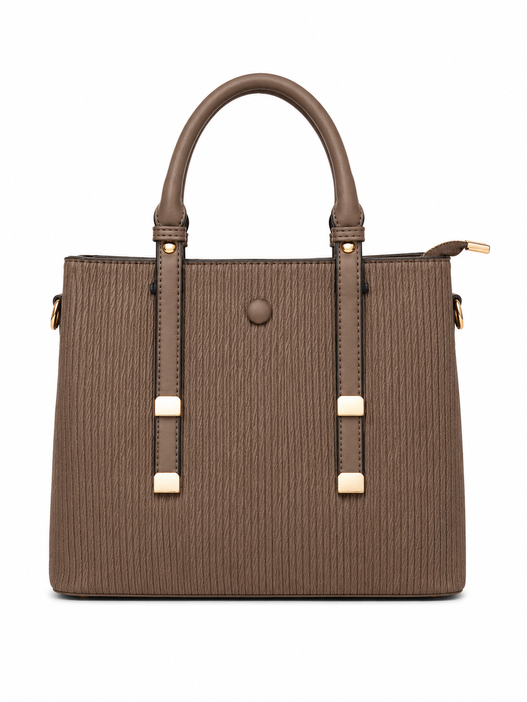 Mirae Textured Brown Handbag