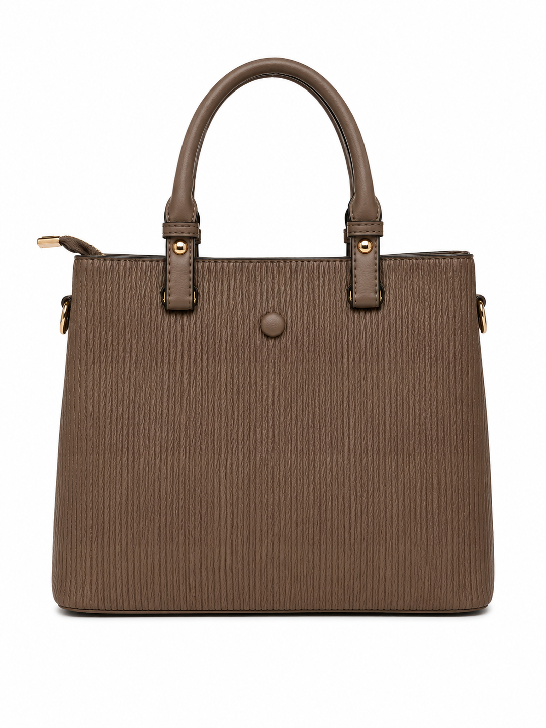 Mirae Textured Brown Handbag