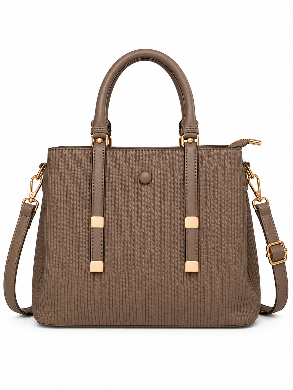 Mirae Textured Brown Handbag