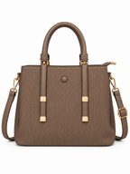 Mirae Textured Brown Handbag
