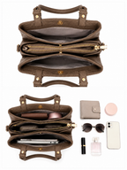 Mirae Textured Brown Handbag