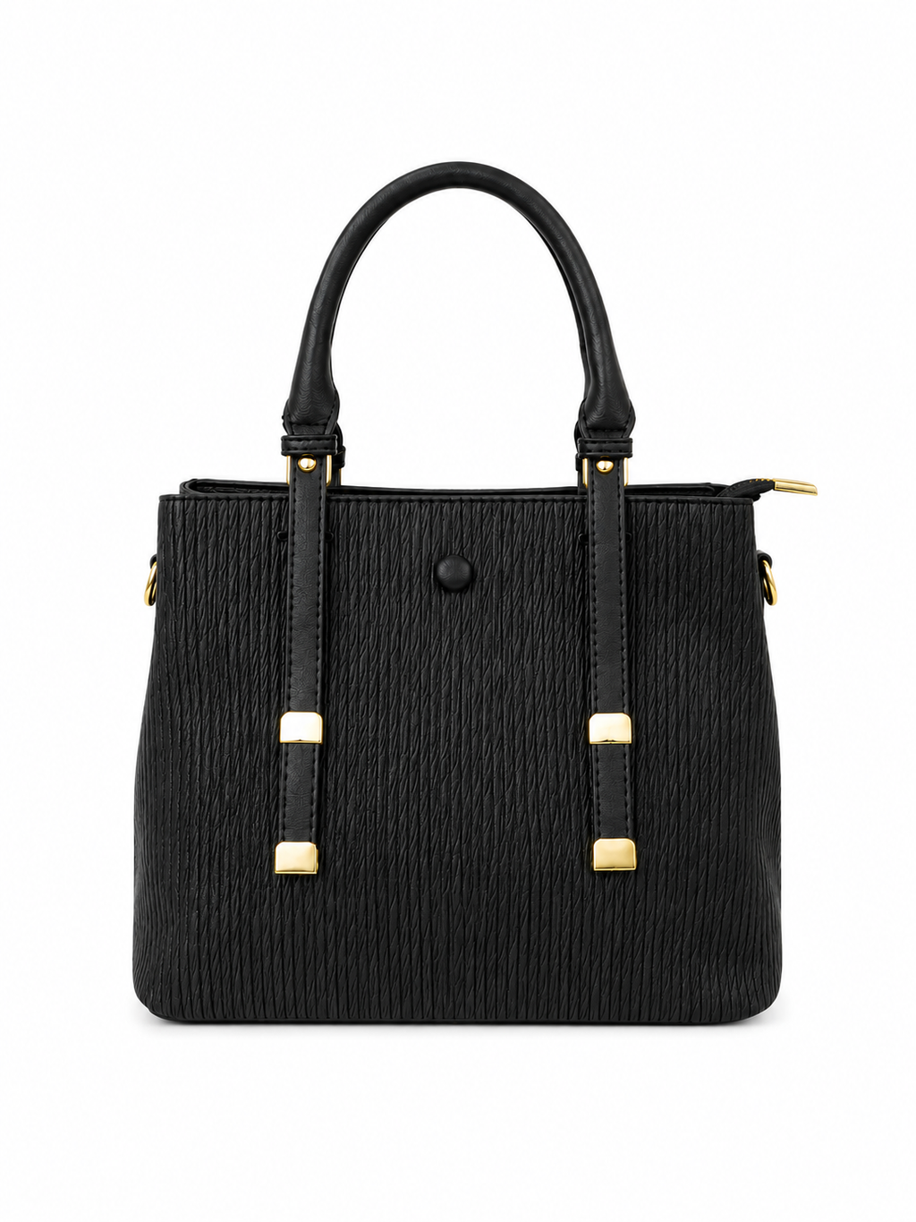 Mirae Textured Black Handbag