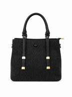 Mirae Textured Black Handbag