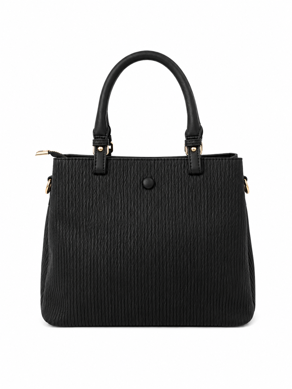 Mirae Textured Black Handbag