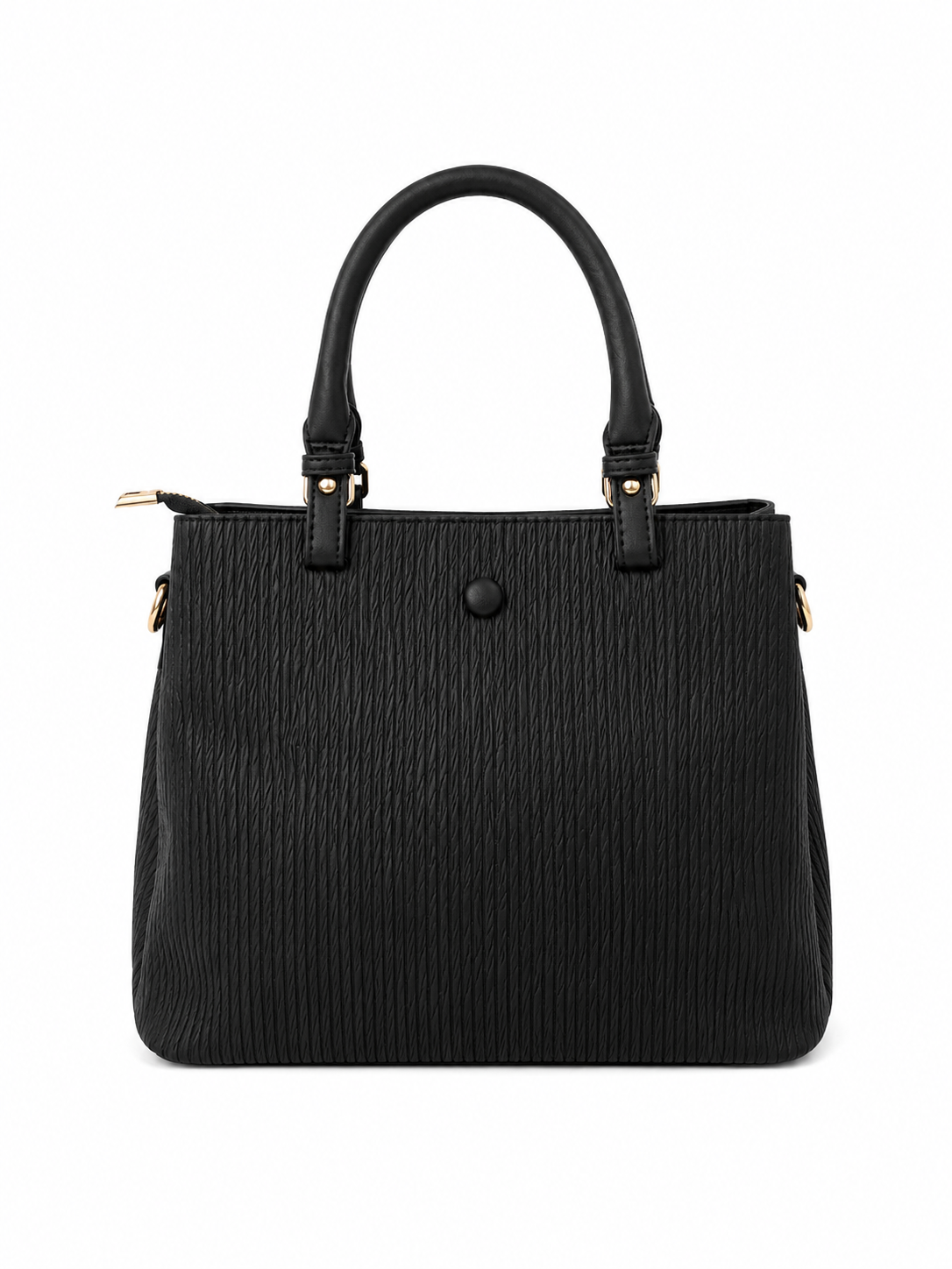 Mirae Textured Black Handbag