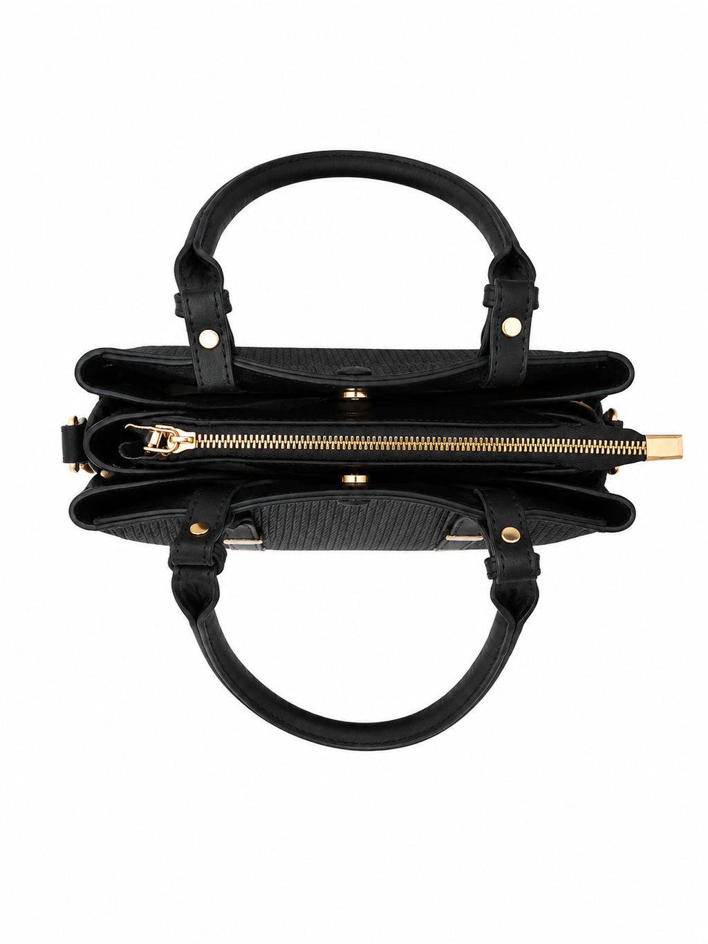 Mirae Textured Black Handbag