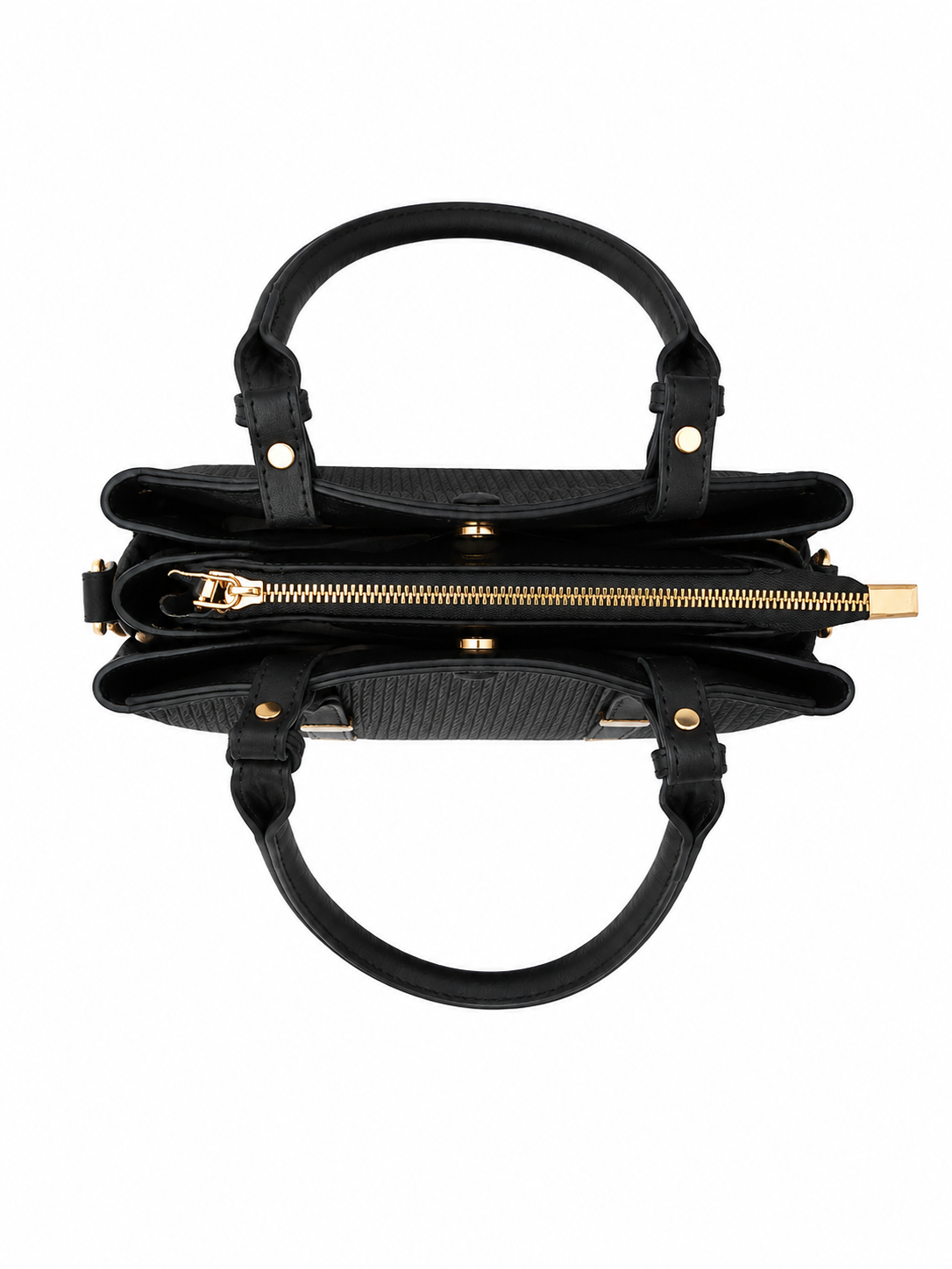 Mirae Textured Black Handbag