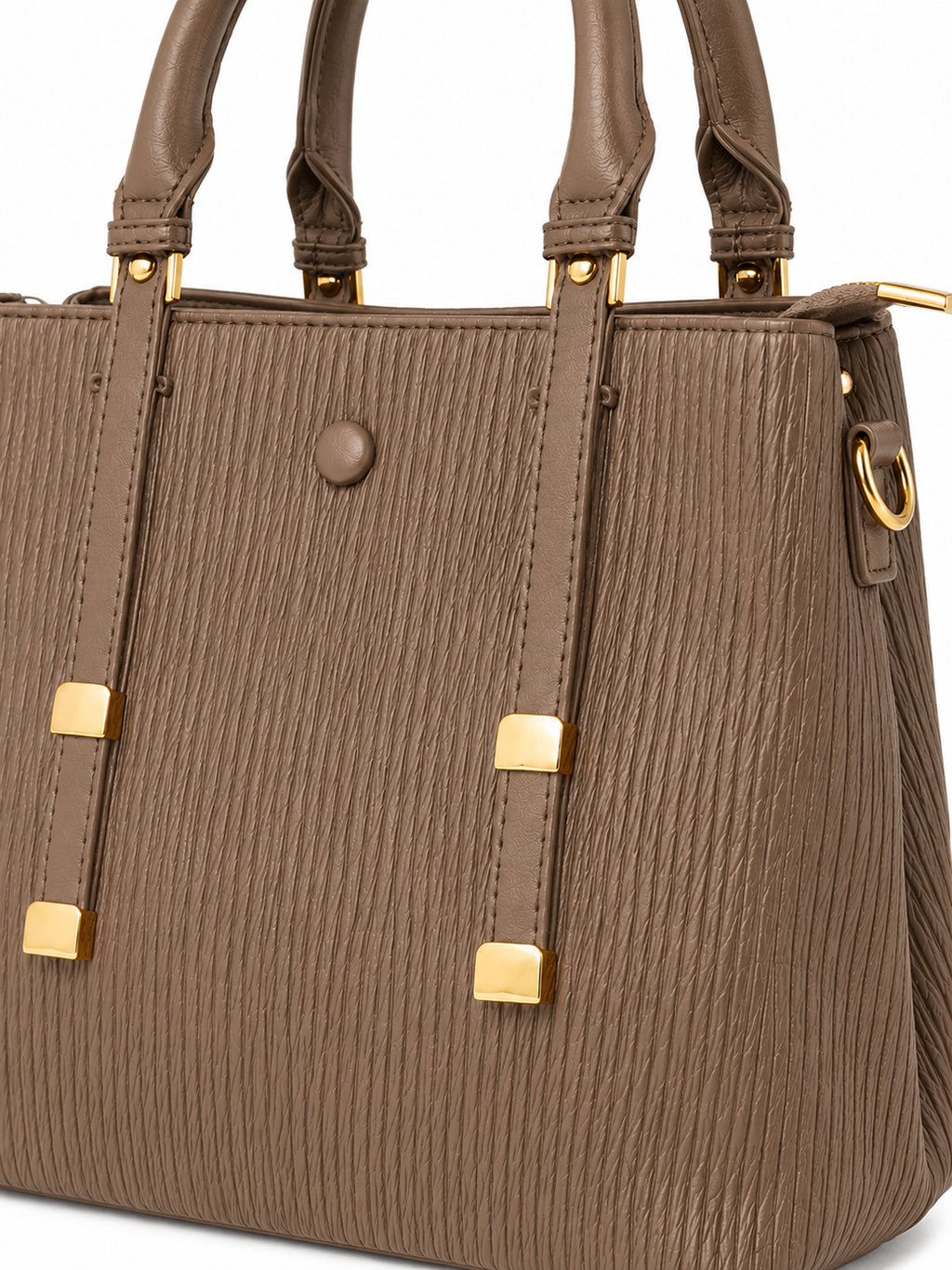 Mirae Textured Brown Handbag