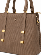 Mirae Textured Brown Handbag
